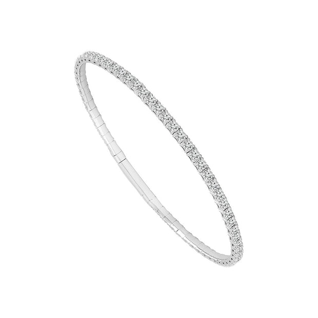IDD Diamond Bangle Bracelet in 14k White Gold with 5.00cts