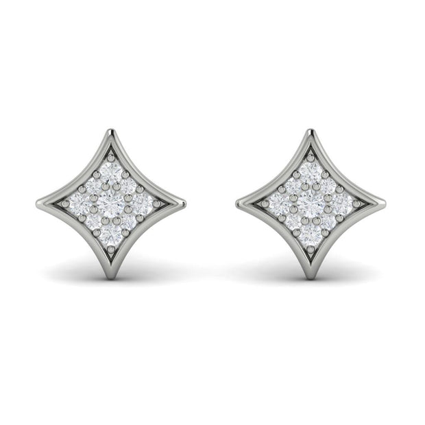 VLORA Diamond Stud Earrings in 14K white Gold with 0.16cts