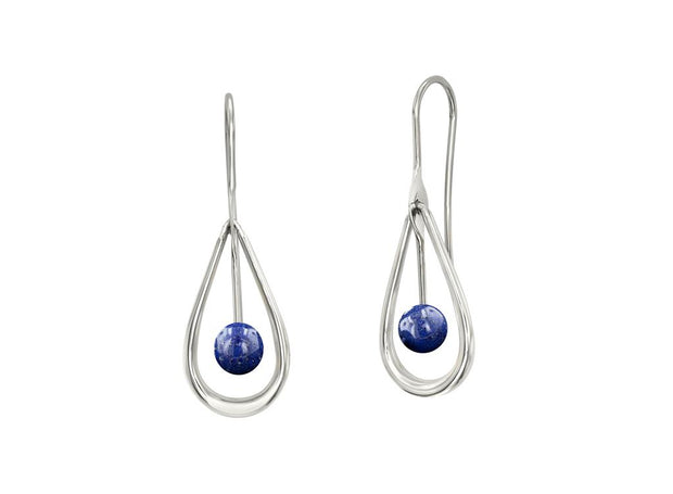 Ed Levin Cachet Earring with Lapis in Sterling Silver