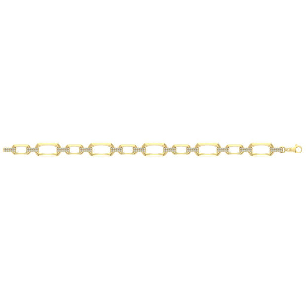 VLORA Diamond Link Bracelet In 14K Yellow Gold