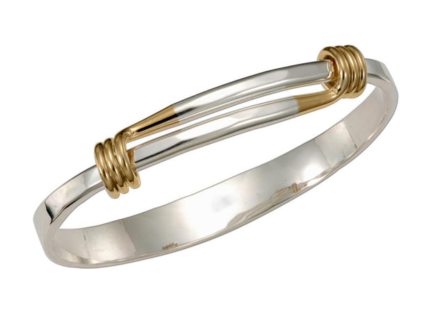 Ed Levin Grand Signature Men's Bracelet in Sterling Silver and 14k Yellow Gold