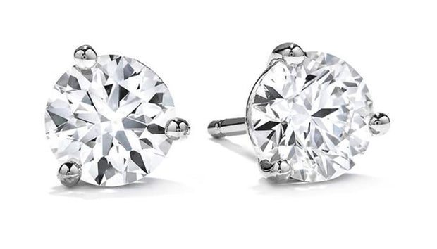 1.0 ct. Hearts On Fire Diamond Stud Earrings in 18k White Gold.