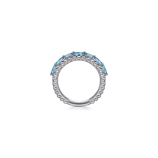Gabriel Sterling Silver Ring with Swiss Blue Topaz