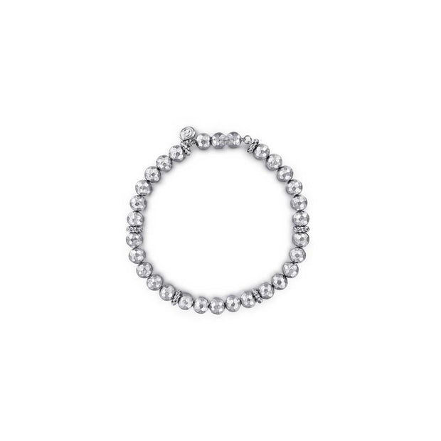 Gabriel Men's Faceted Bead Bracelet in Sterling Silver