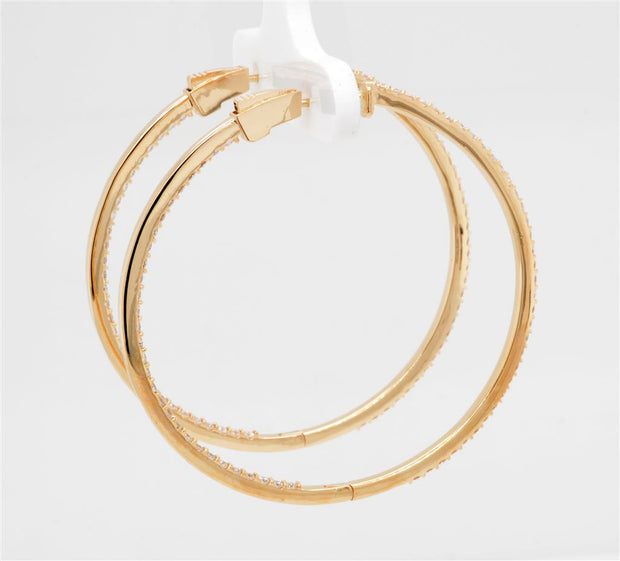 Plateau Jewelers' Diamond Hoop Earrings in 14k Yellow Gold