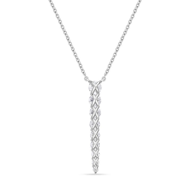 Memoire Identity Diamond Pendant in 18K White Gold with 0.81cts.