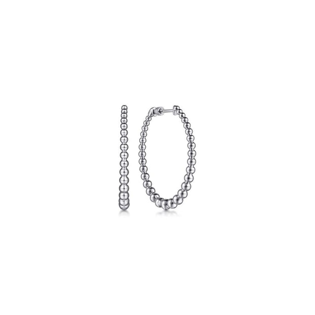 Gabriel Graduated Classic Hoop Earrings in Sterling Silver