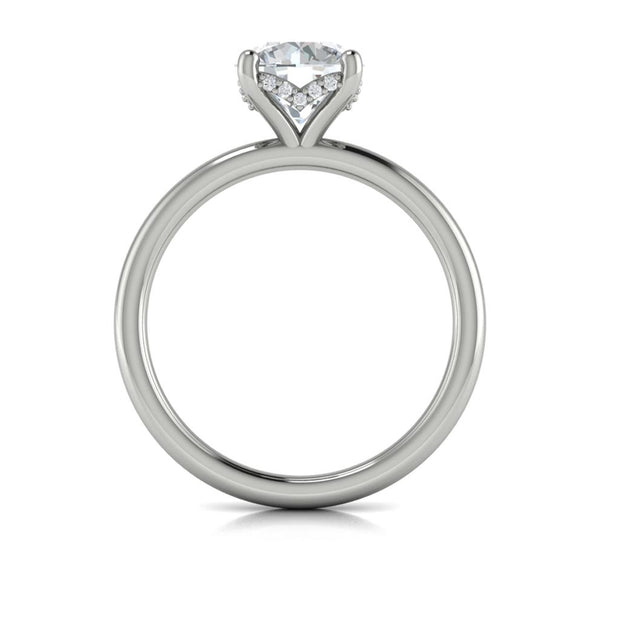 VLORA Solitaire Engagement Semi-mount in 14K White Gold