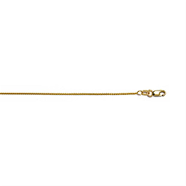 18 inch 14 kt yellow wheat chain, 1.1 mm.