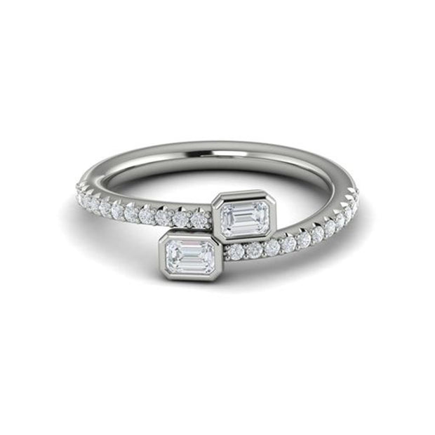 VLORA Diamond Ring in 14K White Gold with 0.56cts