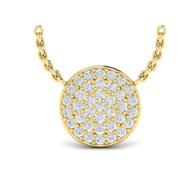 Vlora Pave Diamond Pendant in 14K yellow gold with 0.45ct.