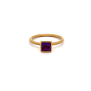 Kimberly Collins Amethyst Ring in 18k Yellow Gold with sandblasted finish