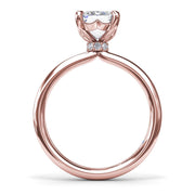 FANA Diamond Engagement Ring with Hidden Halo in 14K Rose Gold/White Gol
