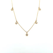 Diamond Drop Necklace in 14k Yellow Gold