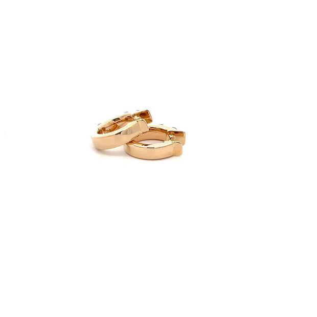 Plateau Jewelers' small hoop earrings in 14k yellow gold