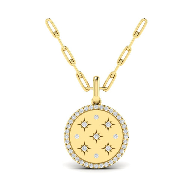 Vlora Diamond Pendant in 14K Yellow Gold with 0.26cts