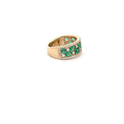 Vlora Emerald and Diamond Ring in 14k Yellow Gold.