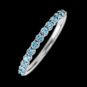 10K White Gold band with 13 Round Aqua Diamond having TCW-.39