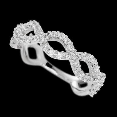 10K White Gold band with 46 Round Lab Grown Diamond having TCW-.69