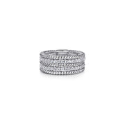 Gabriel White Sapphire Hampton Stackable Ring in Sterling Silver