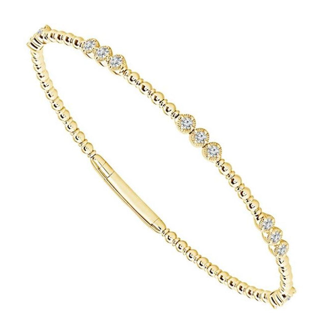 IDD Flexible Bangle in 14k Yellow Gold with 1/2 tcw in Diamonds