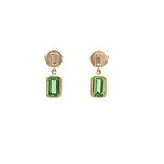 Kimberly Collins Tsavorite Garnet and Diamond Earrings in 18k Yellow Gold
