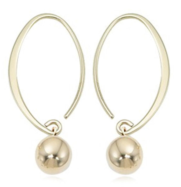 Small Simple Sweep Ball Earrings in 14k Yellow Gold
