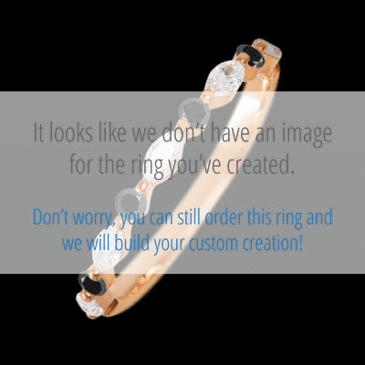 14K Rose Gold band with alternating 4 Round Black Diamond and 5 Marquise Lab Grown Diamond having TCW-.47