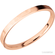 2 mm wide Flat 14K Rose Gold band.