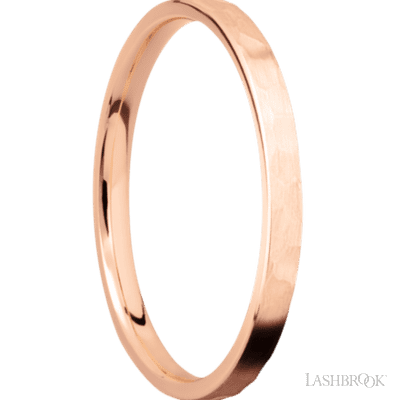 2 mm wide Flat 14K Rose Gold band.