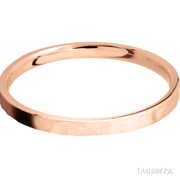 2 mm wide Flat 14K Rose Gold band.