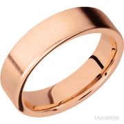 6 mm wide Flat 14K Rose Gold band.