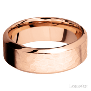 8 mm wide High Bevel 14K Rose Gold band.