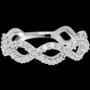 14K White Gold band with 46 Round Lab Grown Diamond having TCW-.69