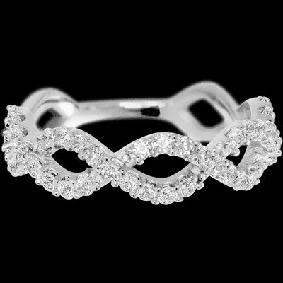 14K White Gold band with 46 Round Lab Grown Diamond having TCW-.69