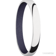 3 mm wide Domed 14K White Gold band featuring a Crushed Orchid sleeve.