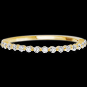 14K Yellow Gold band with 15 Round Lab Grown Diamond having TCW-.22