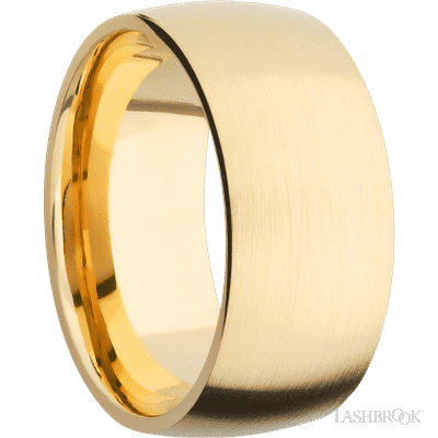 10 mm wide Domed 14K Yellow Gold band.