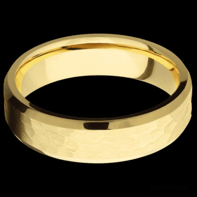 6 mm wide Beveled 14K Yellow Gold band.