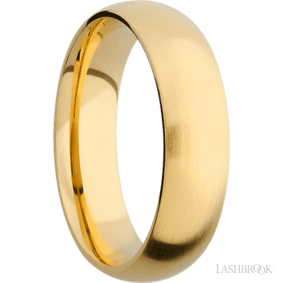 6 mm wide Domed 14K Yellow Gold band.
