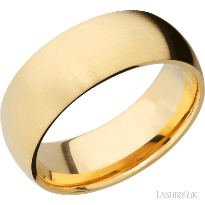 8 mm wide Domed 14K Yellow Gold band.