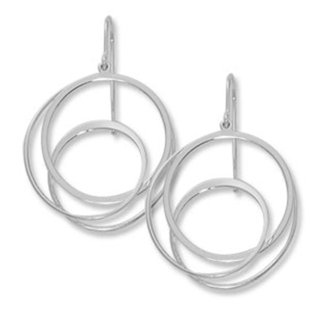 Interlocking Loop Earrings in Sterling Silver