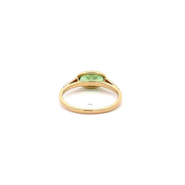 Kimberly Collins Tsavorite Garnet and Diamond Ring in 18k Yellow Gold