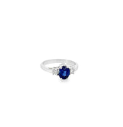 Sapphire and Diamond Ring in 14k White Gold