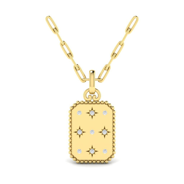 Vlora Diamond Pendant in 14K Yellow Gold with 0.07cts.