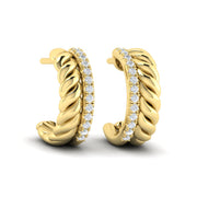 Vlora Bravela Twisted Double Hoop Earring in 14k Yellow Gold