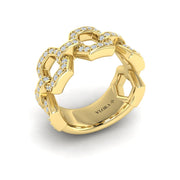 VLORA Diamond Geometric Ring in 14K Yellow Gold with 0.66cts