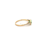Kimberly Collins Tsavorite Garnet and Diamond Ring in 18k Yellow Gold