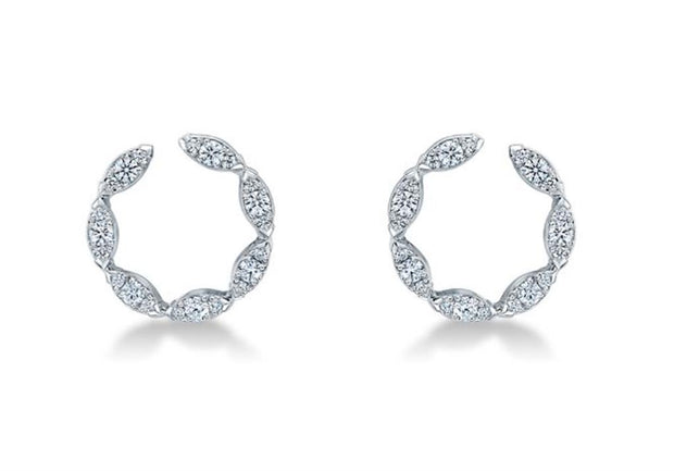 Hearts On Fire Aerial Marquise Wrap Diamond Earring in 18K White Gold with 0.40ctw