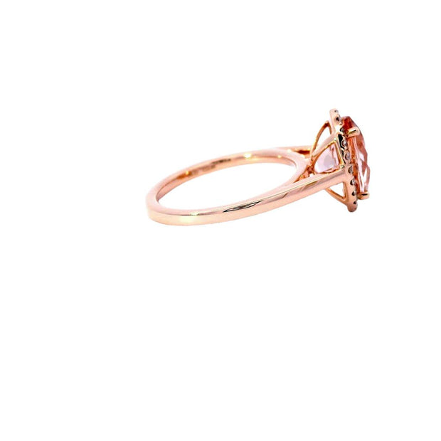 Morganite and Diamond Ring in 14k Rose Gold